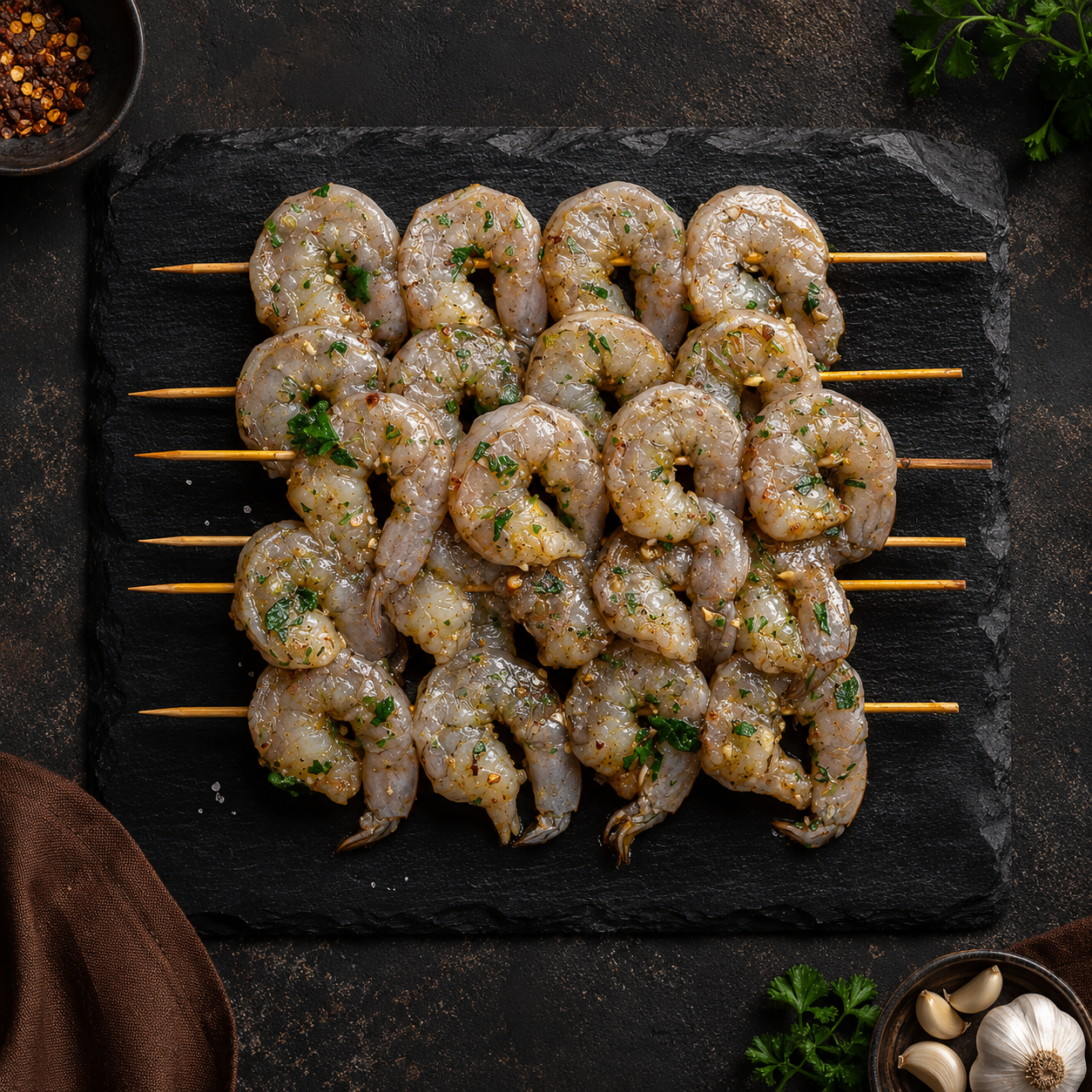 Black Tiger Shrimp Skewers